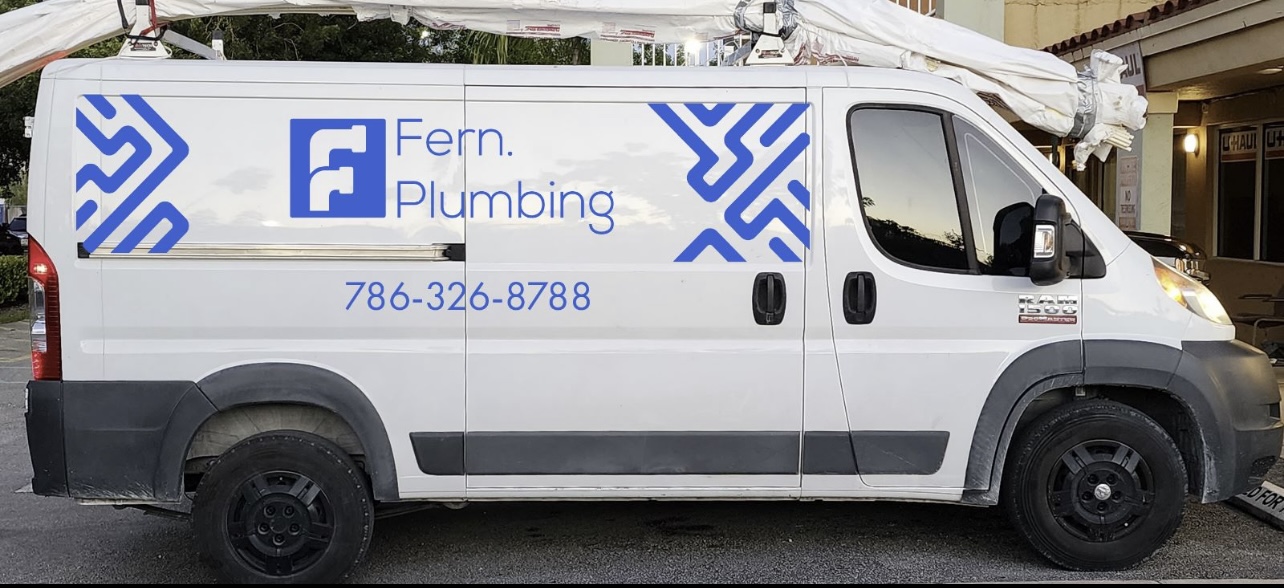 Map of Fern Plumbing's service area across Miami-Dade and Broward counties