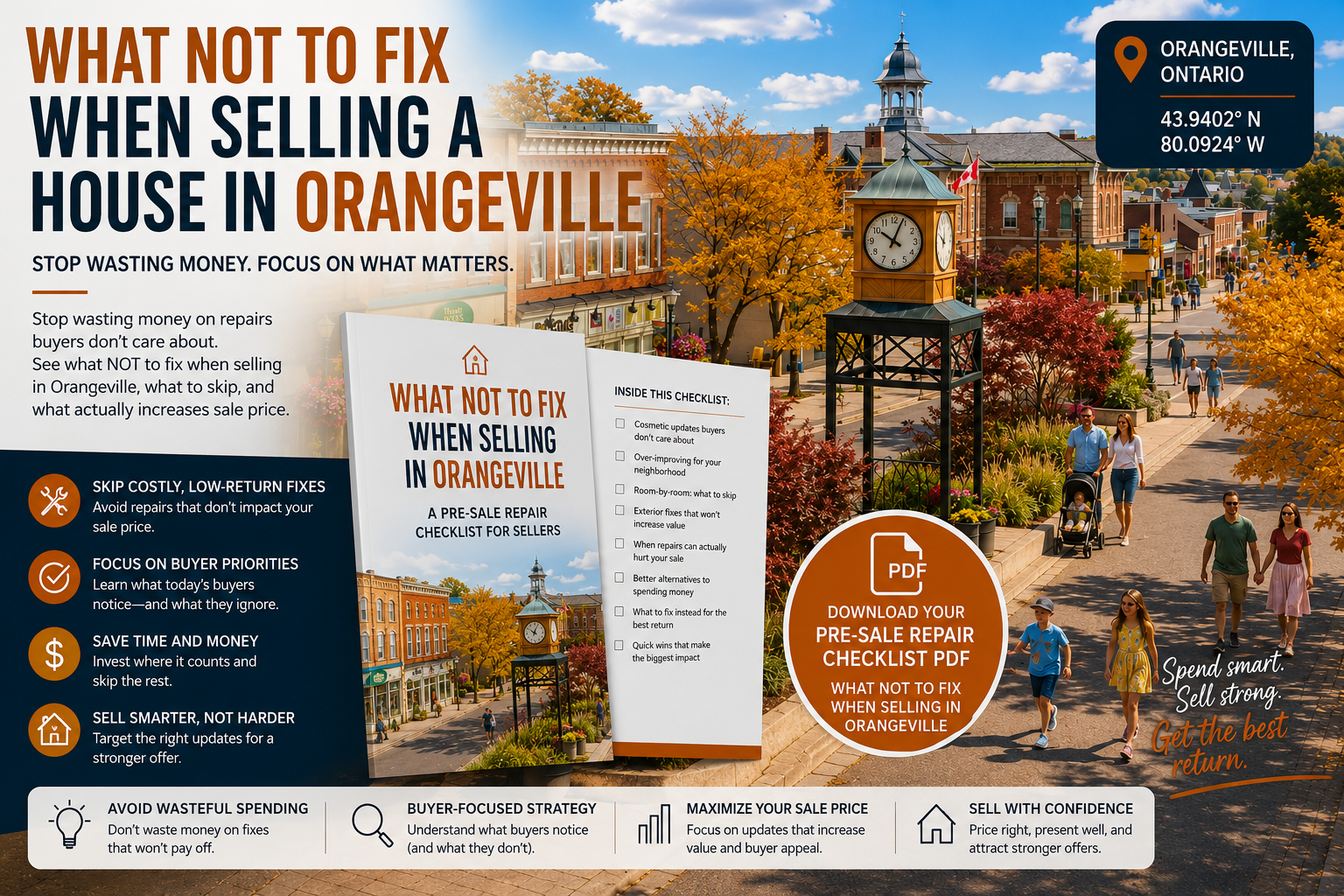 Downtown Orangeville Ontario real estate 43.9402 N 80.0924 W - Pre-Sale Repair Checklist