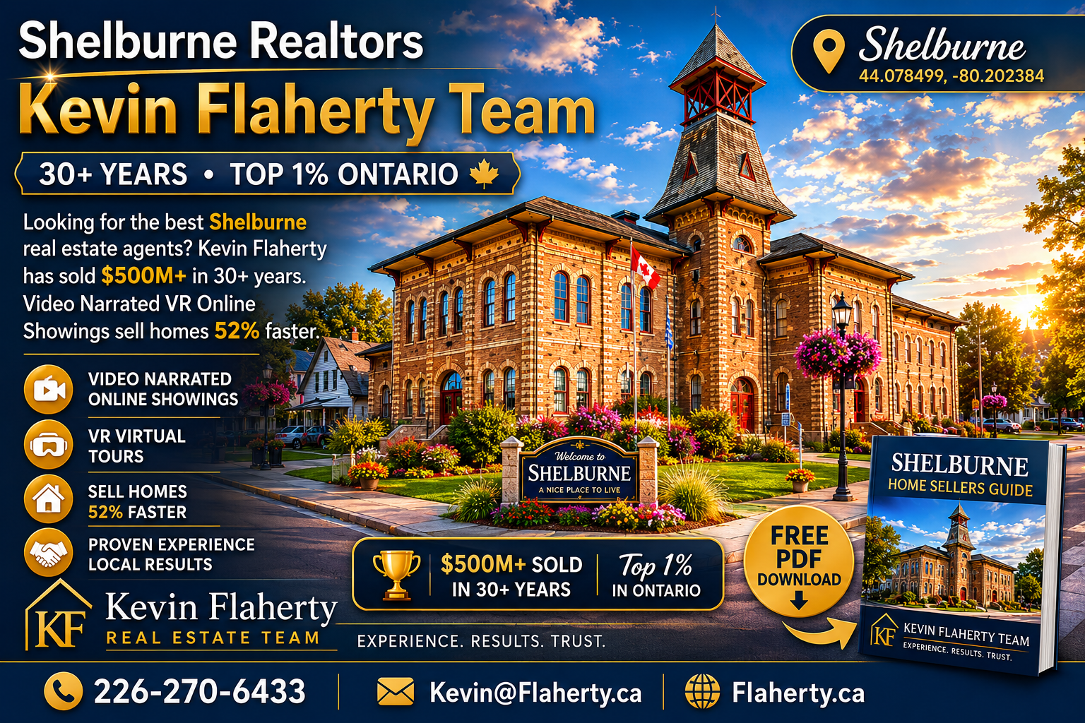 Shelburne real estate — downtown Shelburne, Ontario, photographed at 44.078499°N 80.202384°W