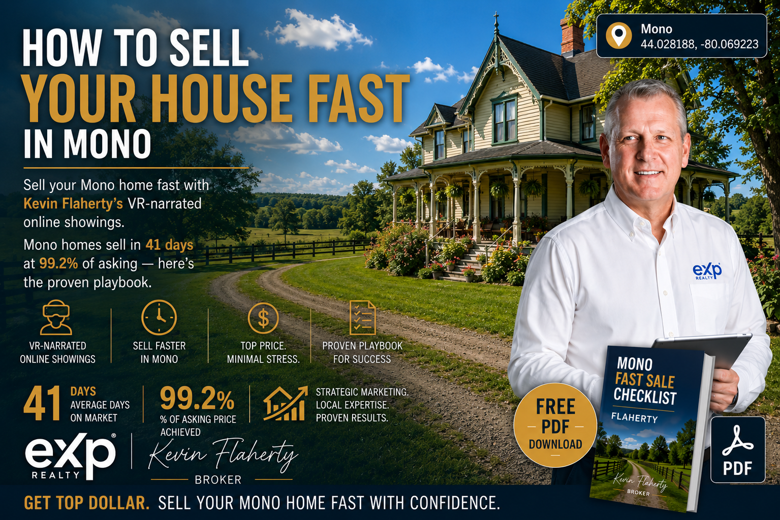 Mono real estate — how to sell your house fast in Mono, photographed at 44.028188°N -80.069223°W