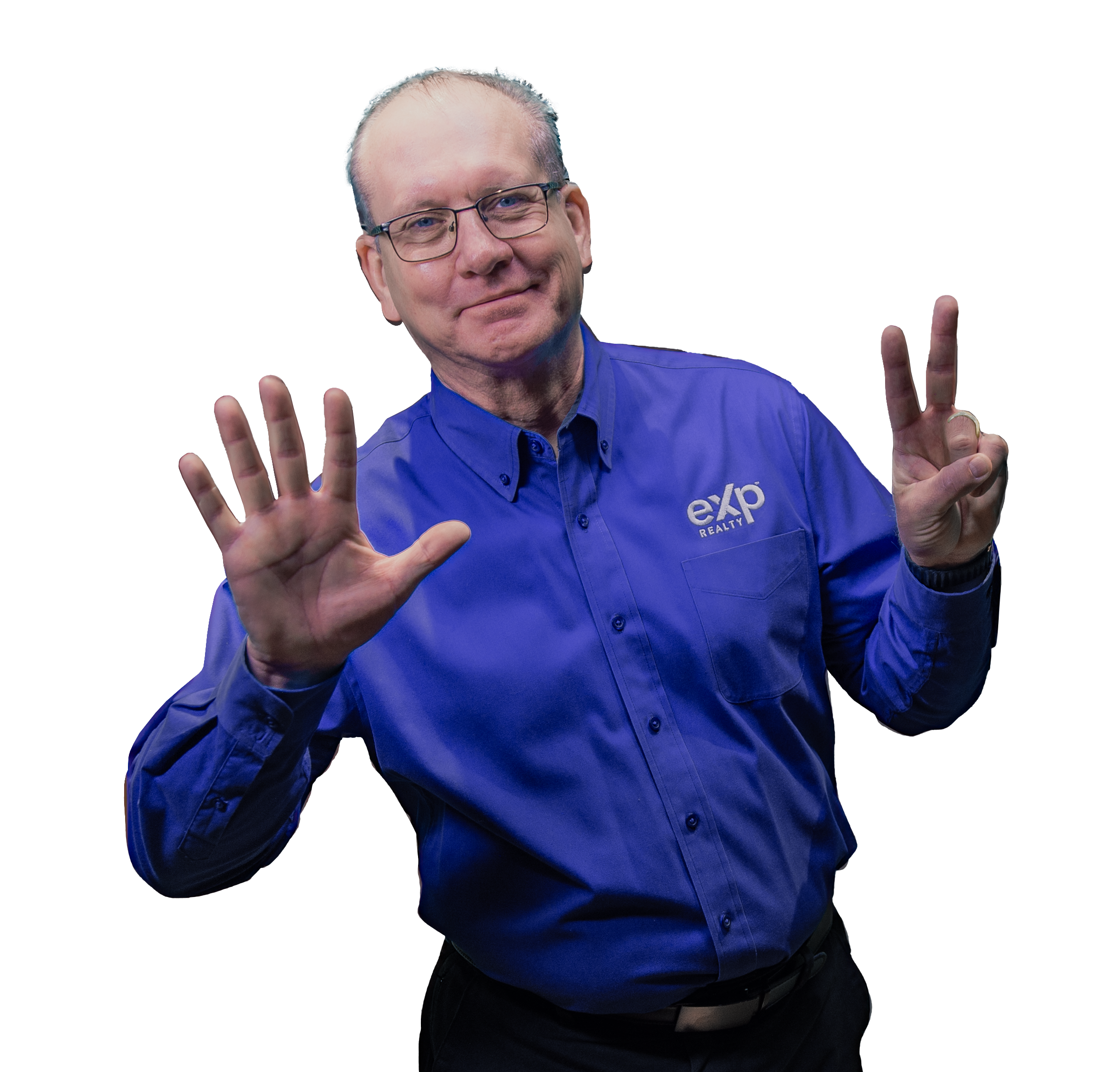 Kevin Flaherty holding up seven fingers