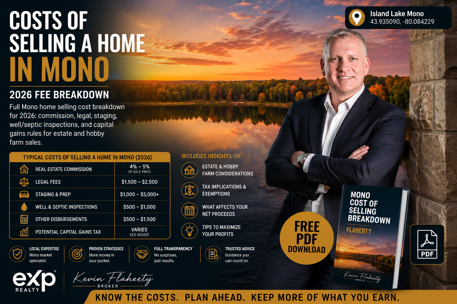 Mono real estate — costs of selling a home, photographed at 43.935090°N -80.084229°W
