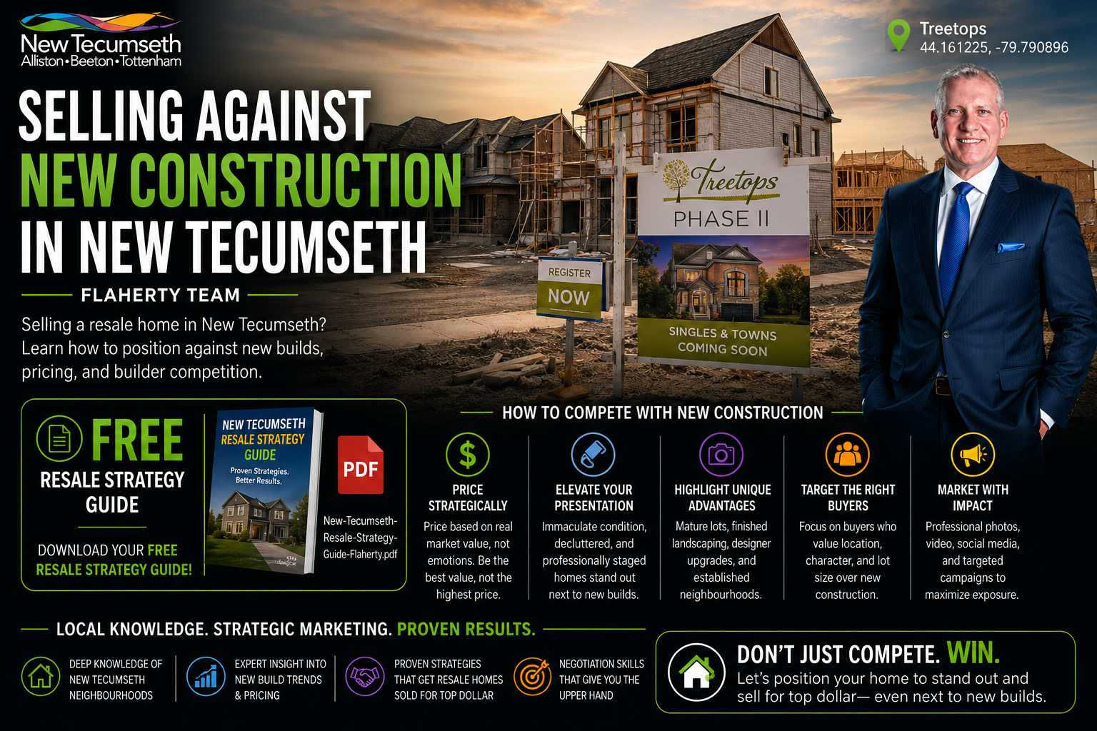 New Tecumseth Resale Strategy Guide PDF cover — Kevin Flaherty at the Treetops subdivision