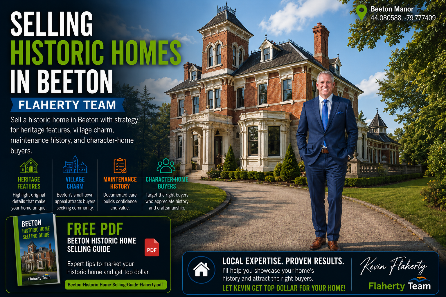 Beeton real estate — selling historic homes, photographed at 44.080588°N 79.777409°W
