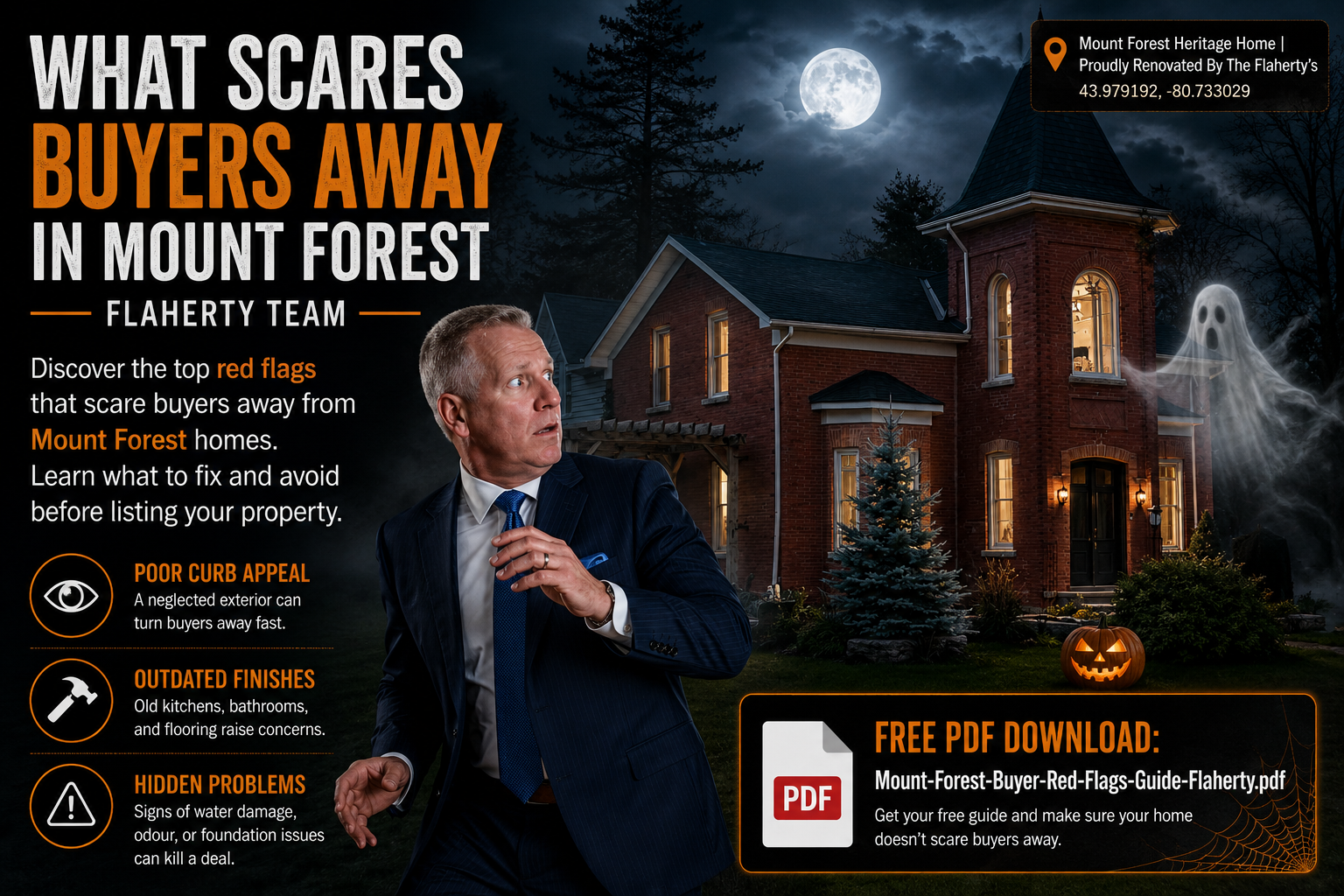 Mount Forest real estate — what scares buyers away, photographed at 43.979192°N -80.733029°W