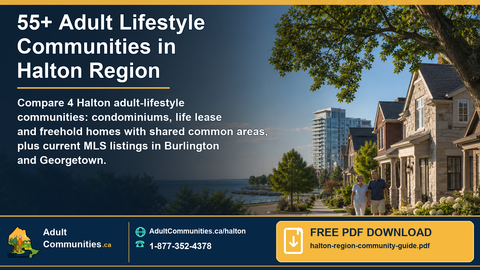 Open the free 55+ Adult Lifestyle Communities in Halton Region PDF guide