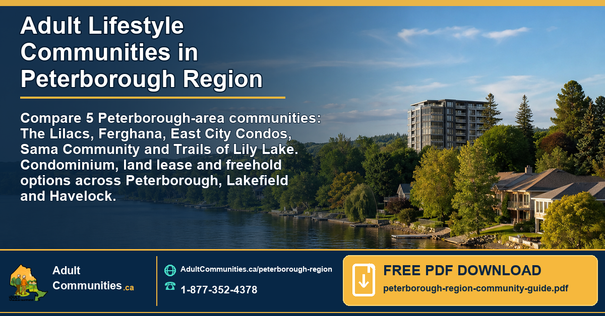 Download the Peterborough Region guide comparing The Lilacs, Ferghana, East City Condos, Sama Community and Trails of Lily Lake