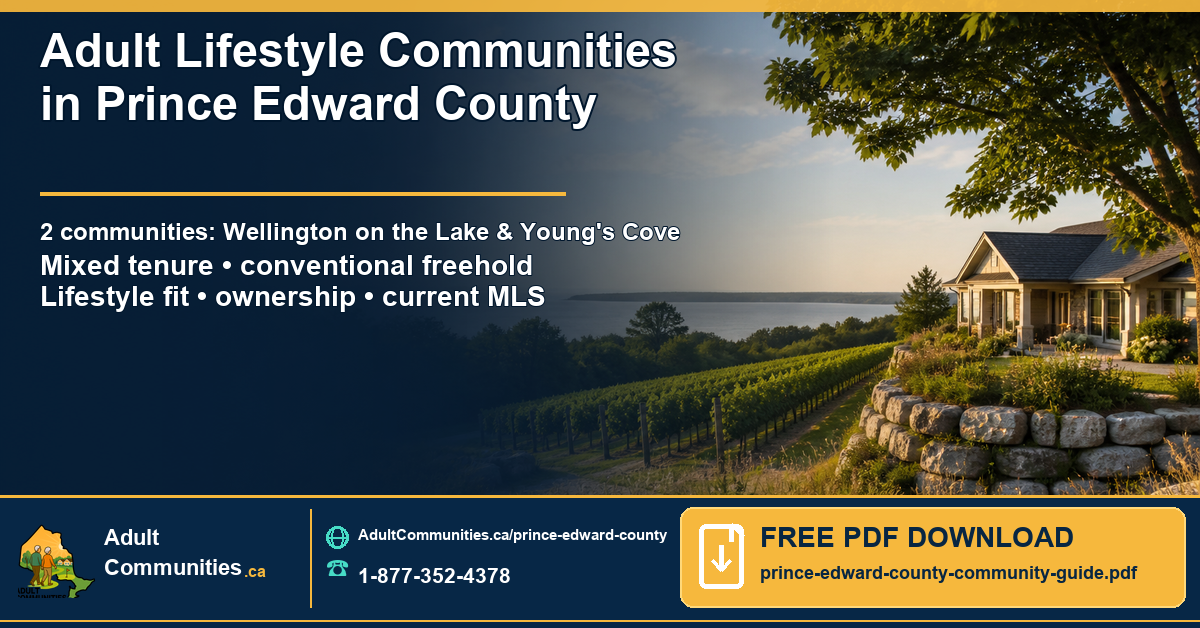 Download the Prince Edward County guide comparing Wellington on the Lake and Young's Cove, ownership and lifestyle fit