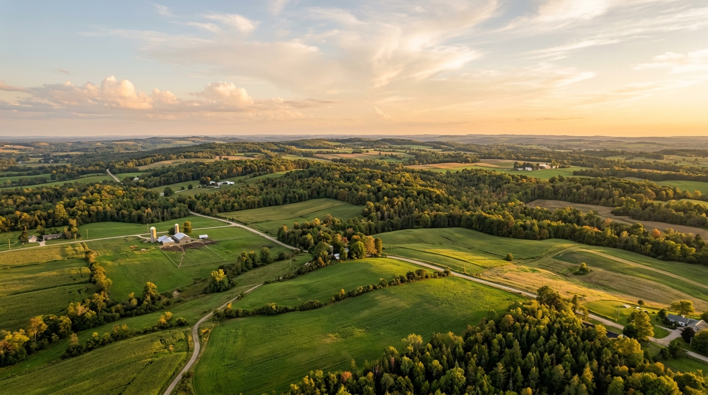 Aerial view of Mono's rolling green hills, Ontario — Kevin Flaherty, Top Realtor®