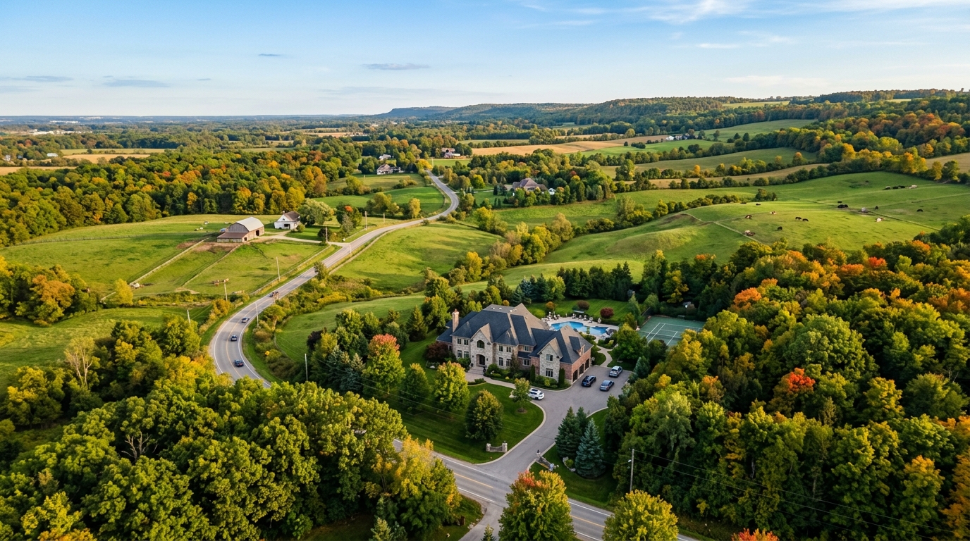 Caledon Ontario real estate — rolling countryside, executive estates, and conservation land served by Kevin Flaherty Team, Caledon's top realtors