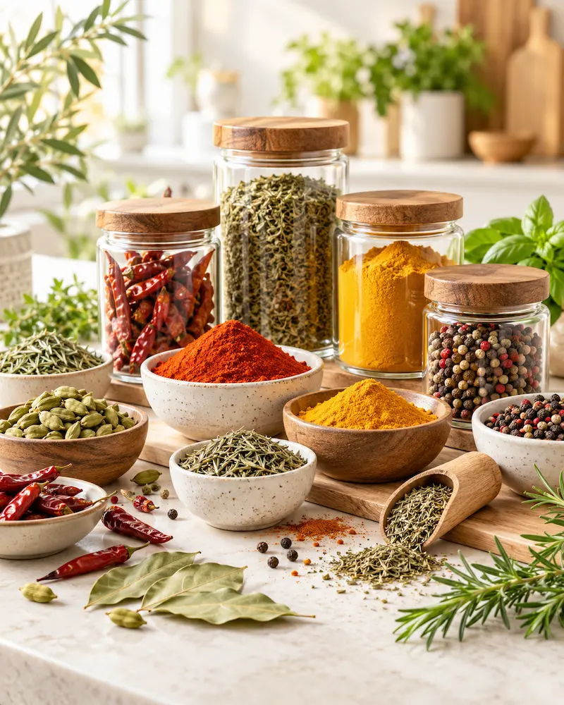 Herbes, épices et assaisonnements en vrac