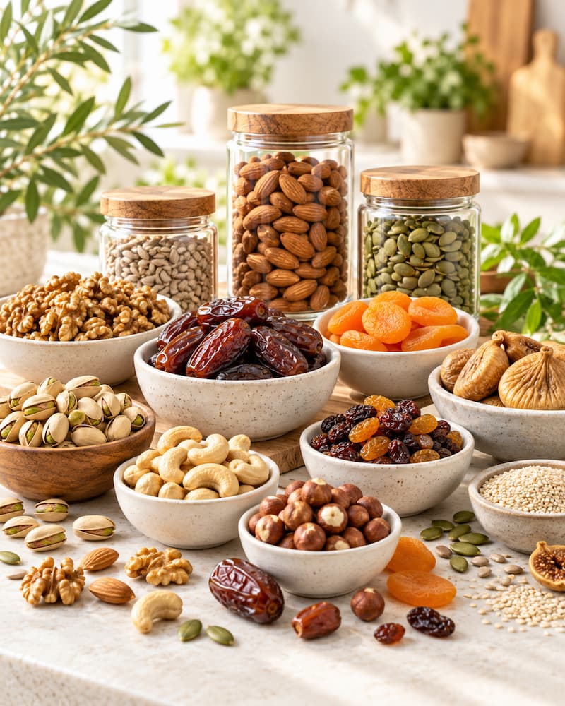 Noix, graines et fruits séchés