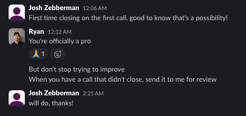 Jeff Hill — First sale, Chris Barry congratulates