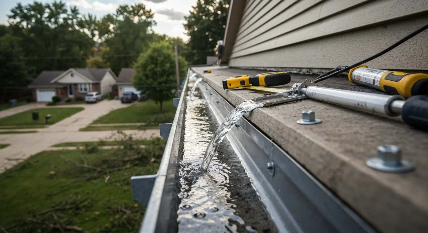 Post-storm gutter repair