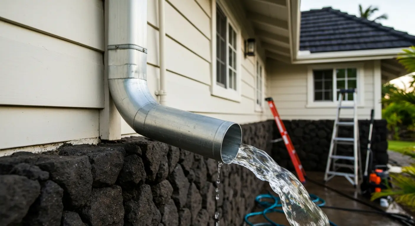 Downspout cleaning and flushing