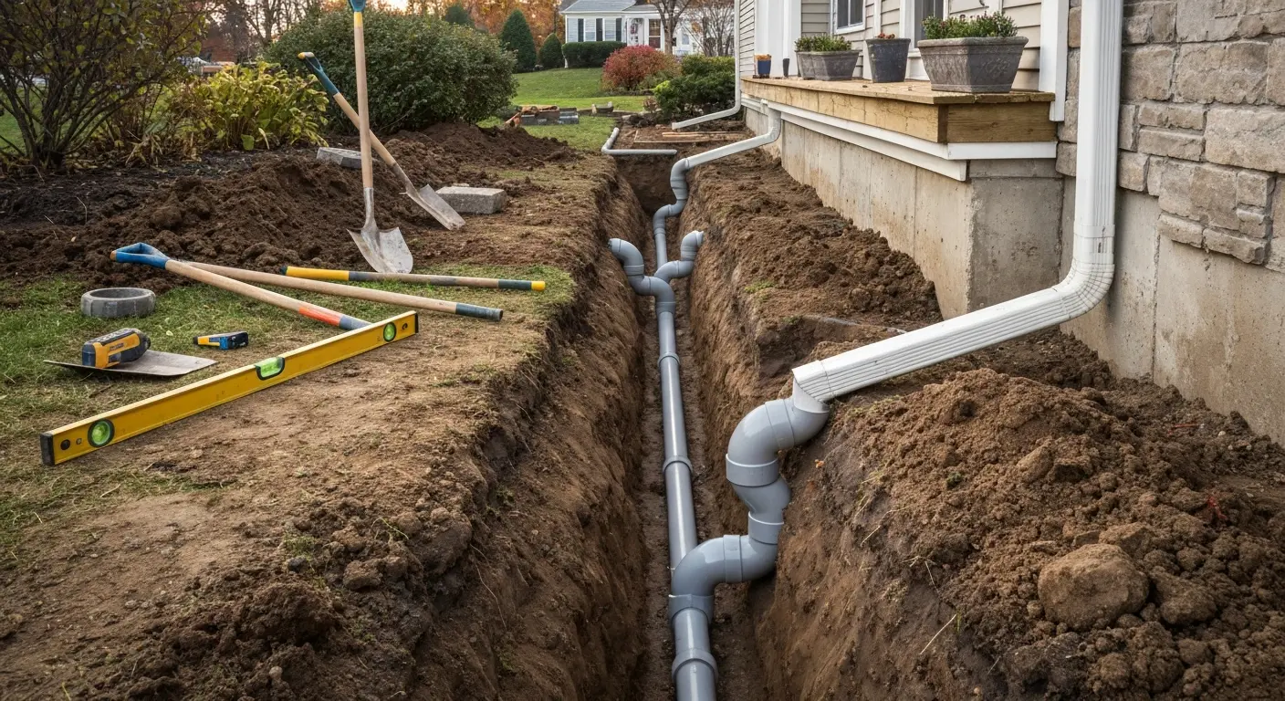 Underground drainage system installation in Mount Vernon
