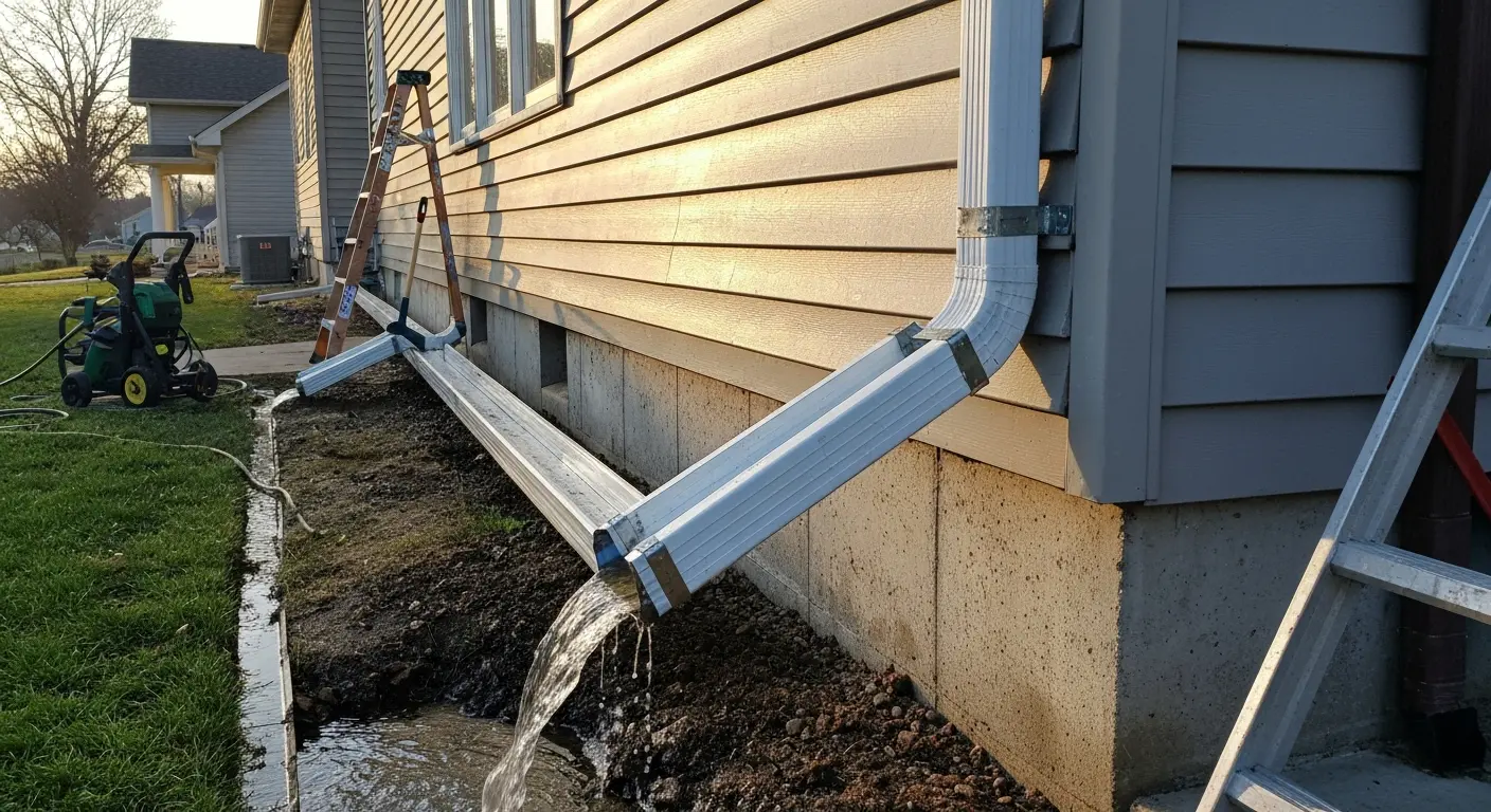 Downspout cleaning and repair