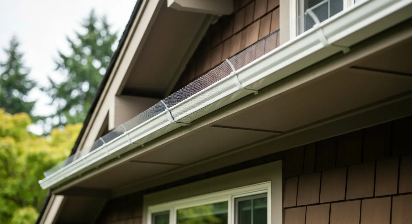 Gutter guard installation on residential home