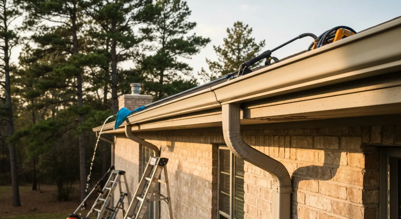 Rural property with large gutters