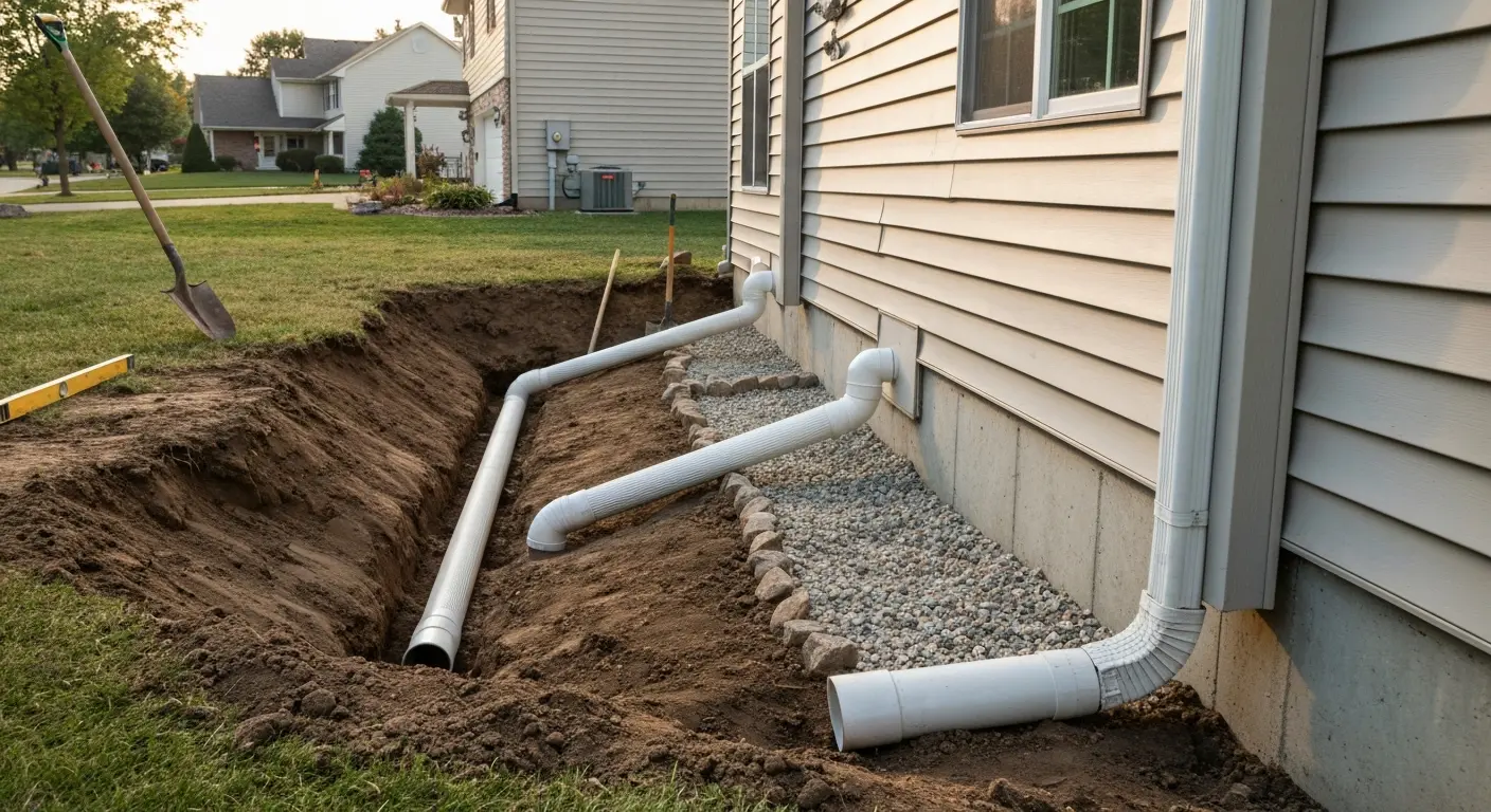 Underground drainage system installation