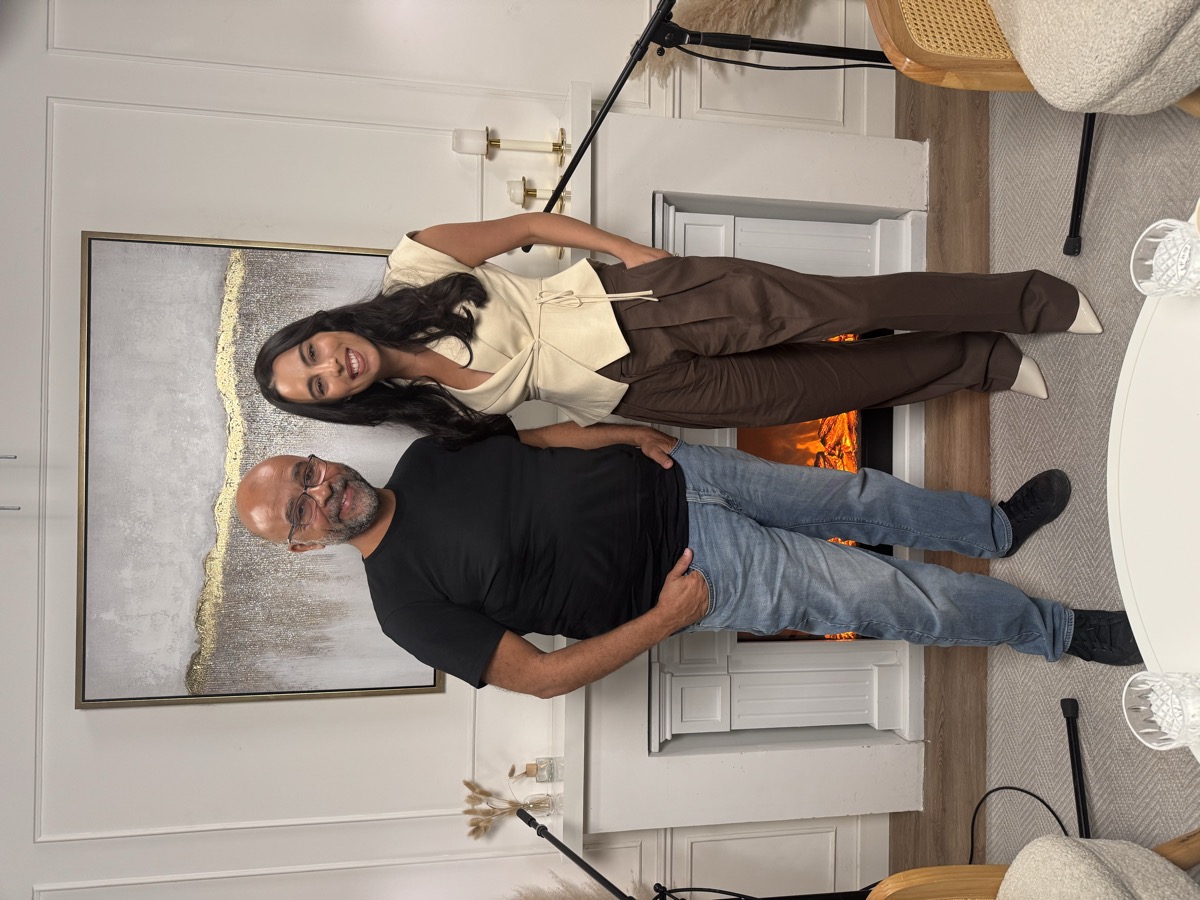 Erika with Mo Gawdat in the studio