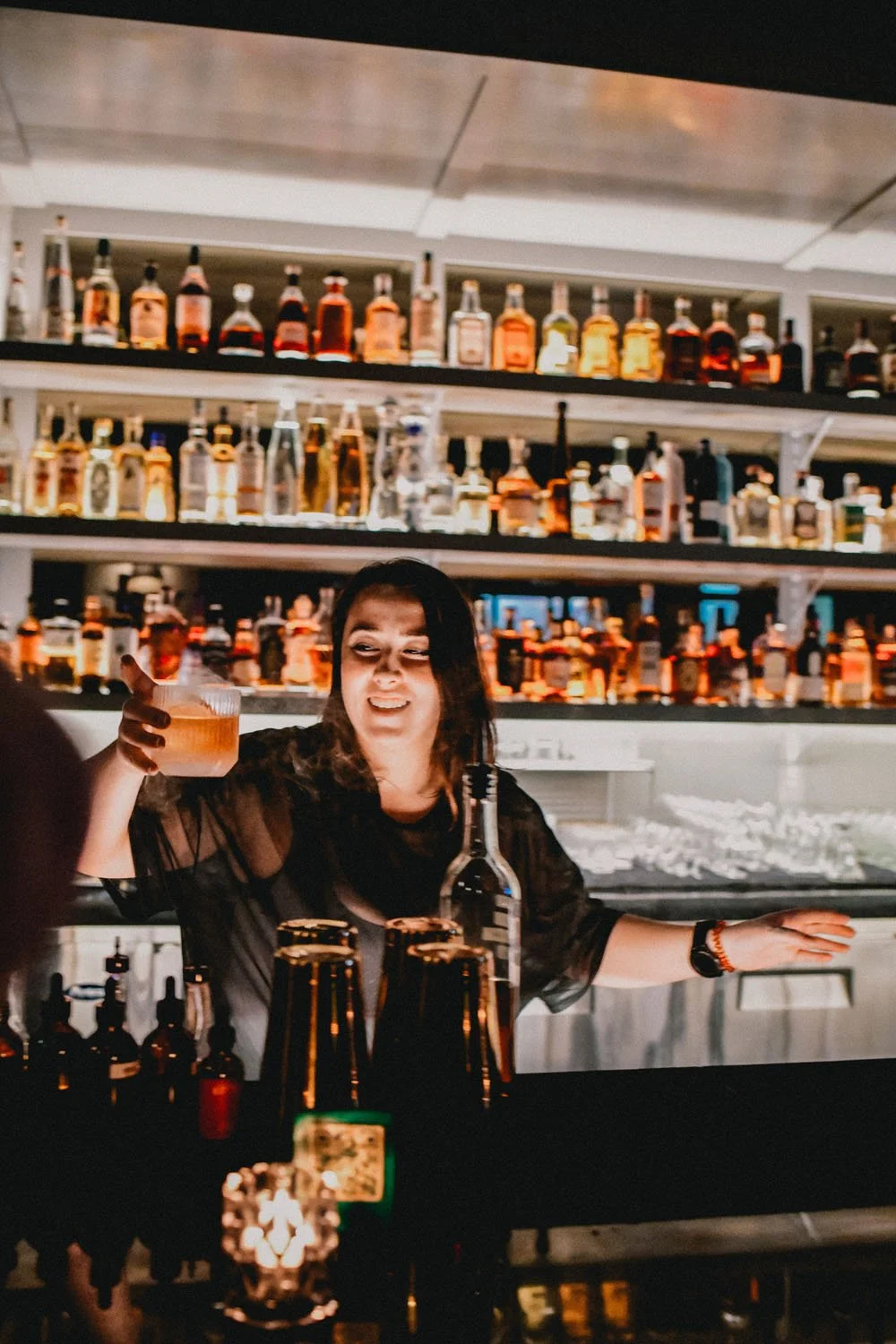 Behind the bar at Kaya