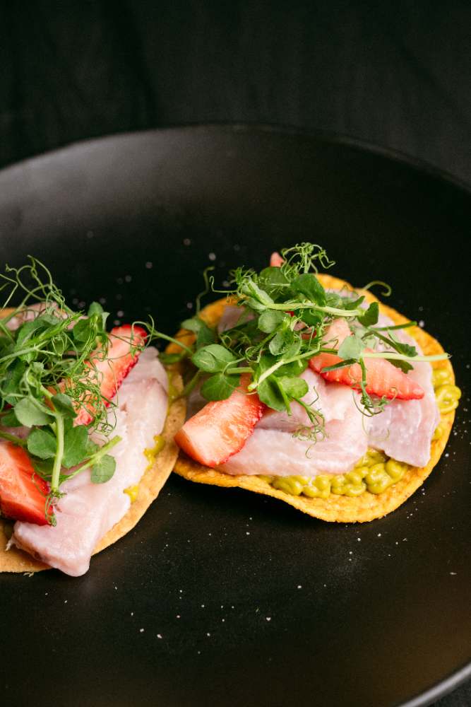 Hamachi crudo tostadas