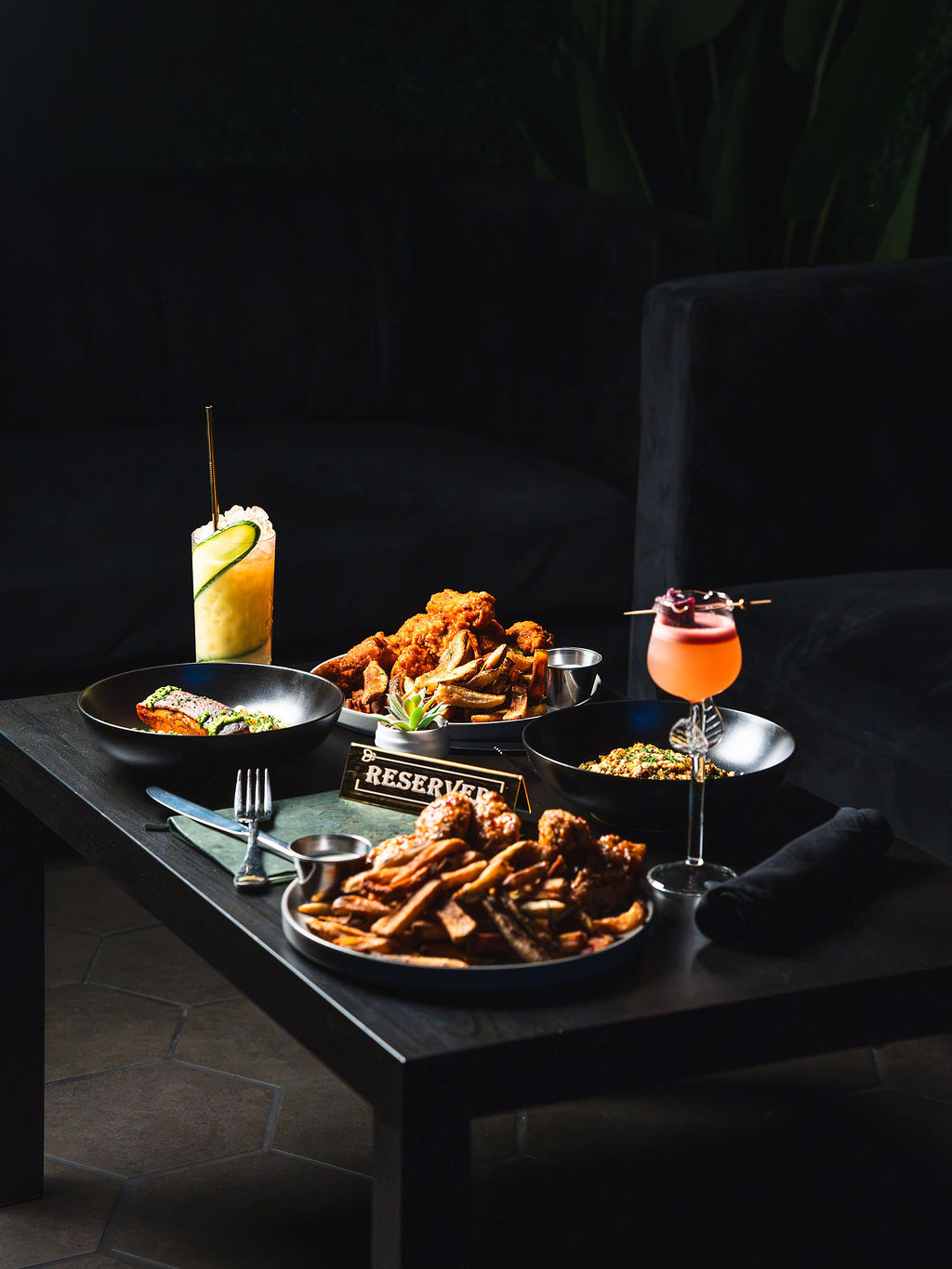 A full spread on the lounge table
