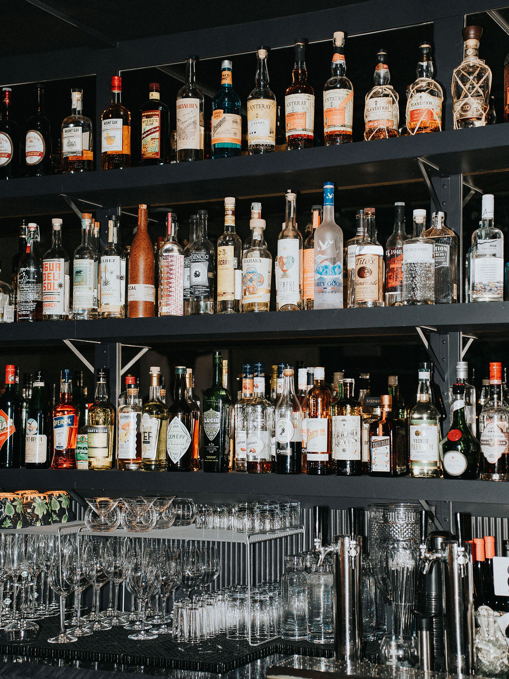 The bottle wall, stocked