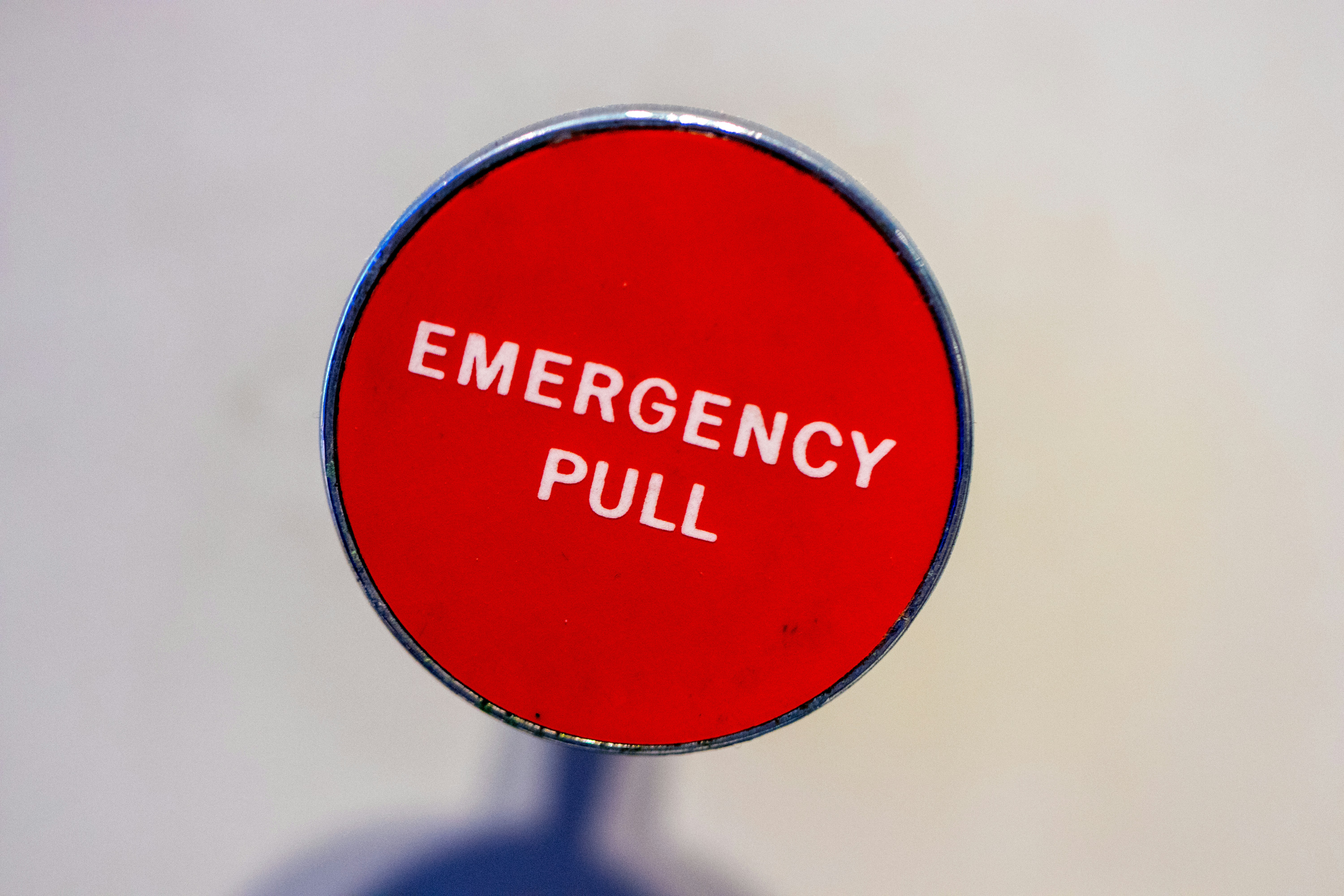 Red emergency pull button