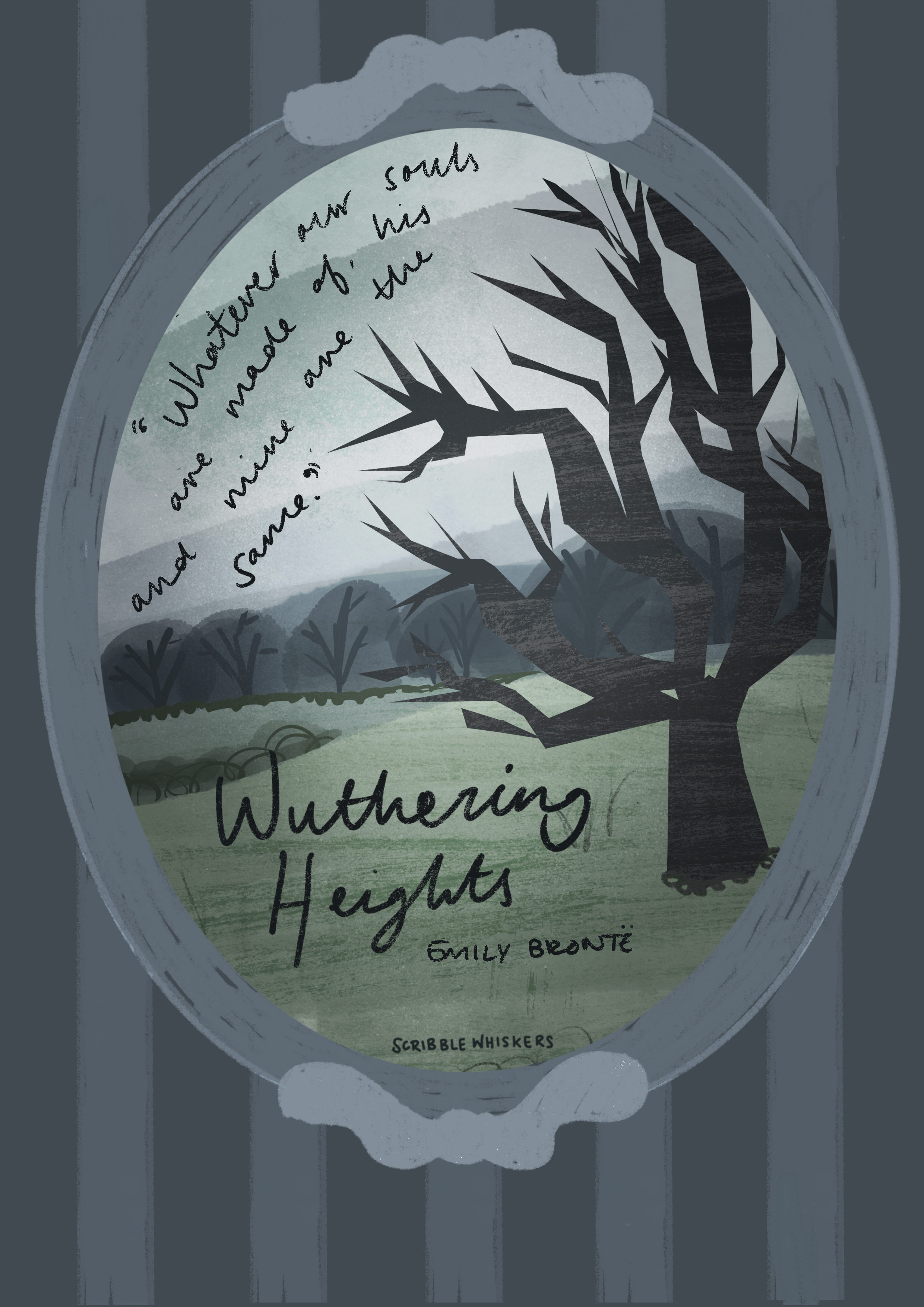 Emily Brontë, Wuthering Heights book quote illustration