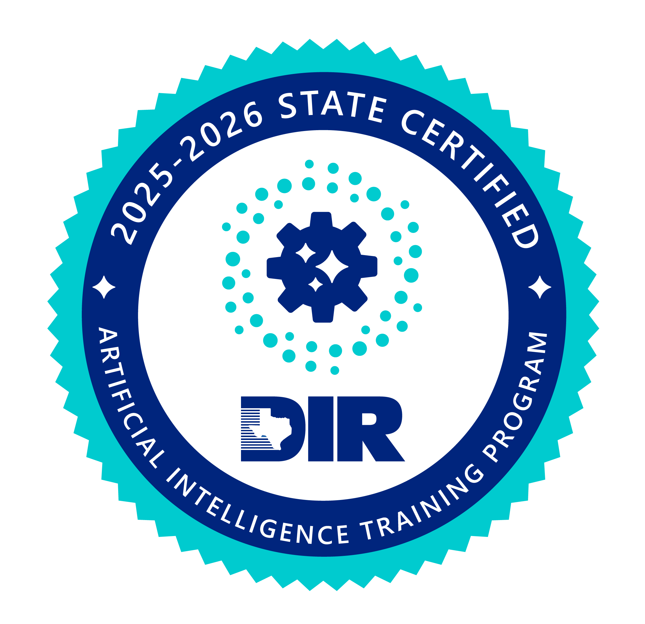 Official 2025-2026 State Certified DIR Artificial Intelligence Training Program seal