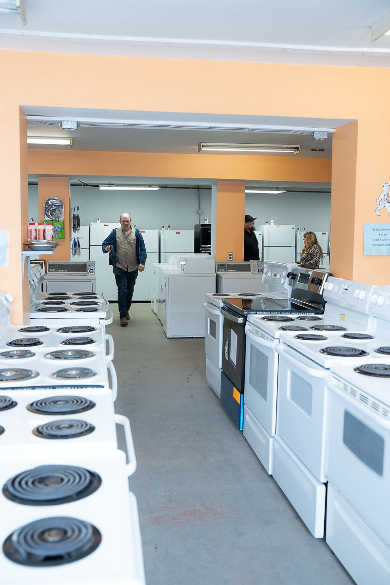 Showroom of new and used appliances at Al's Appliance