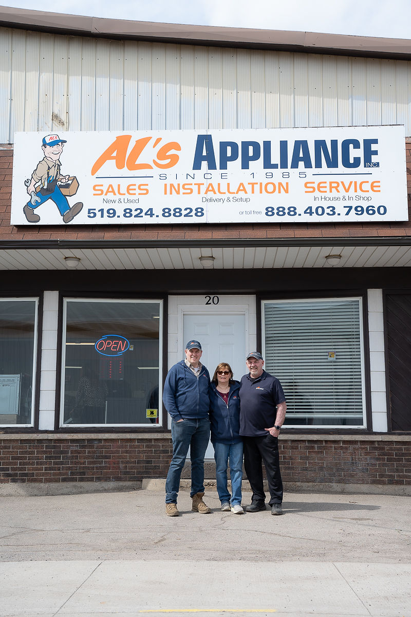 Al's Appliance team outside the shop, serving landlords and property managers across Kitchener-Waterloo and Guelph