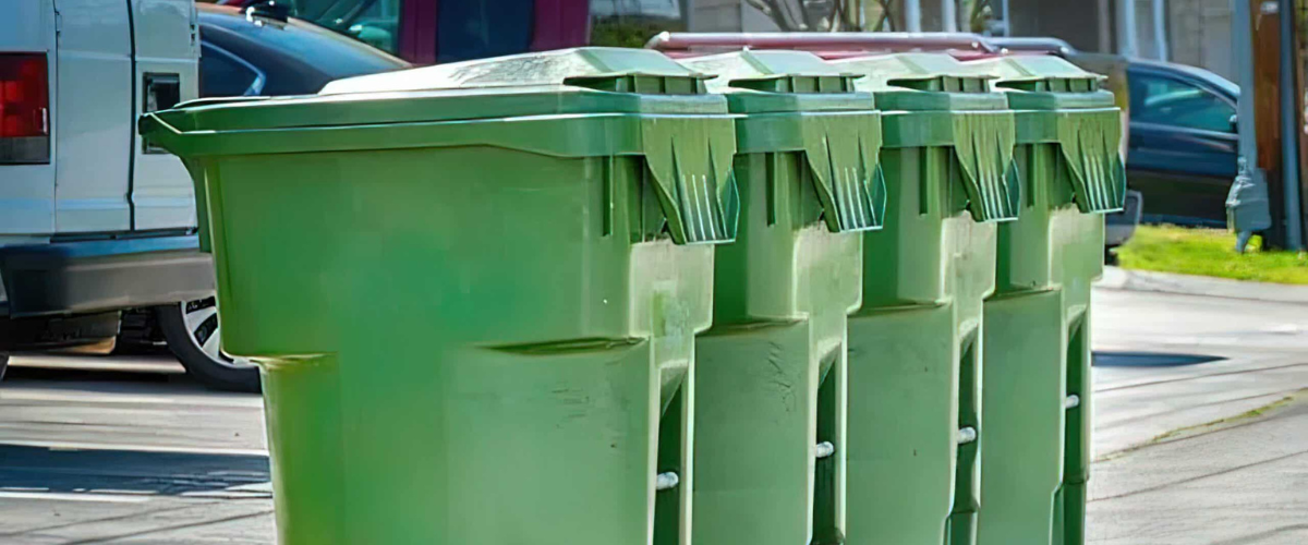 green trash cans before pressure washing green trash cans before pressure washing