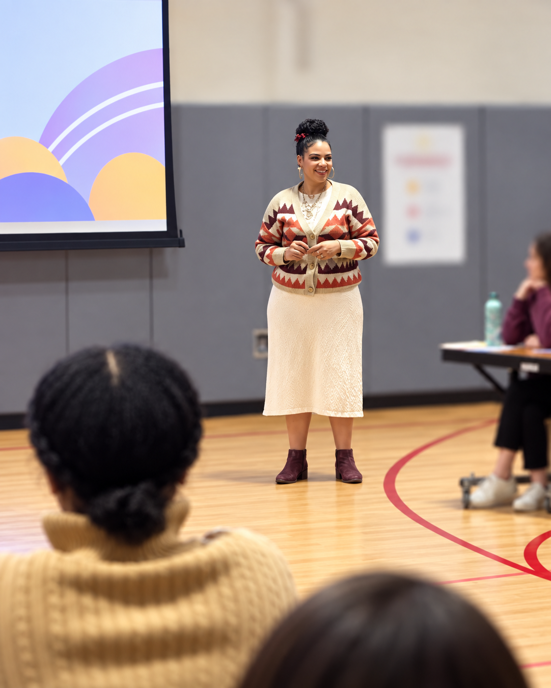 Patricia Sanchez facilitating a professional learning session for educators.