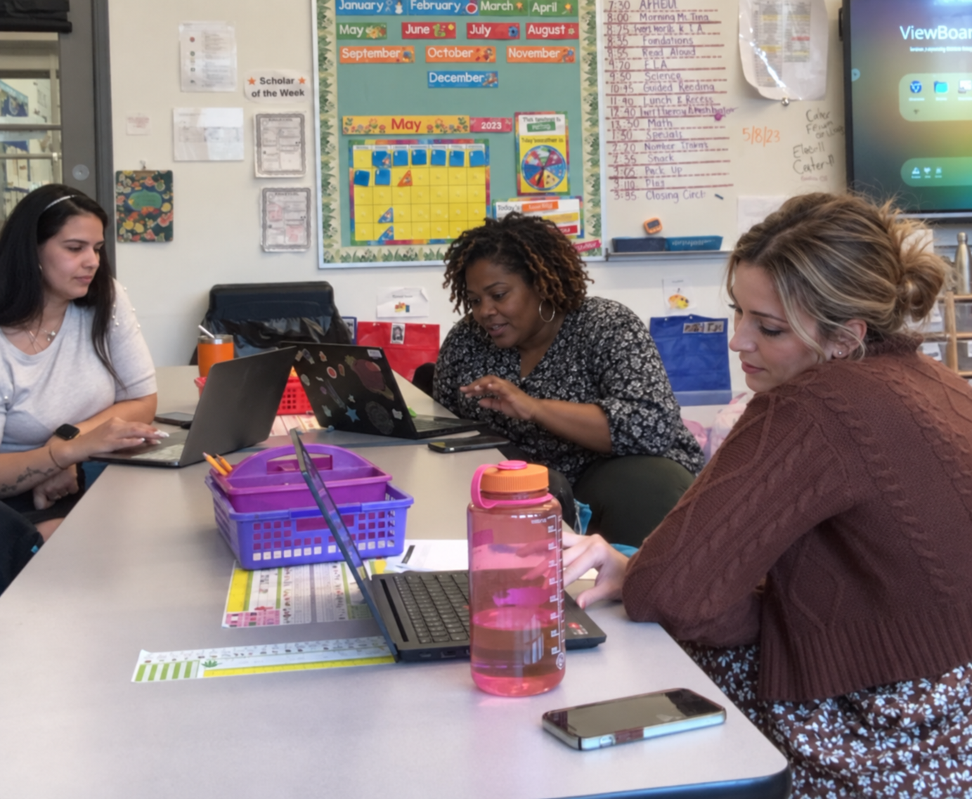 Patricia Sanchez working with educators to strengthen instructional practice.