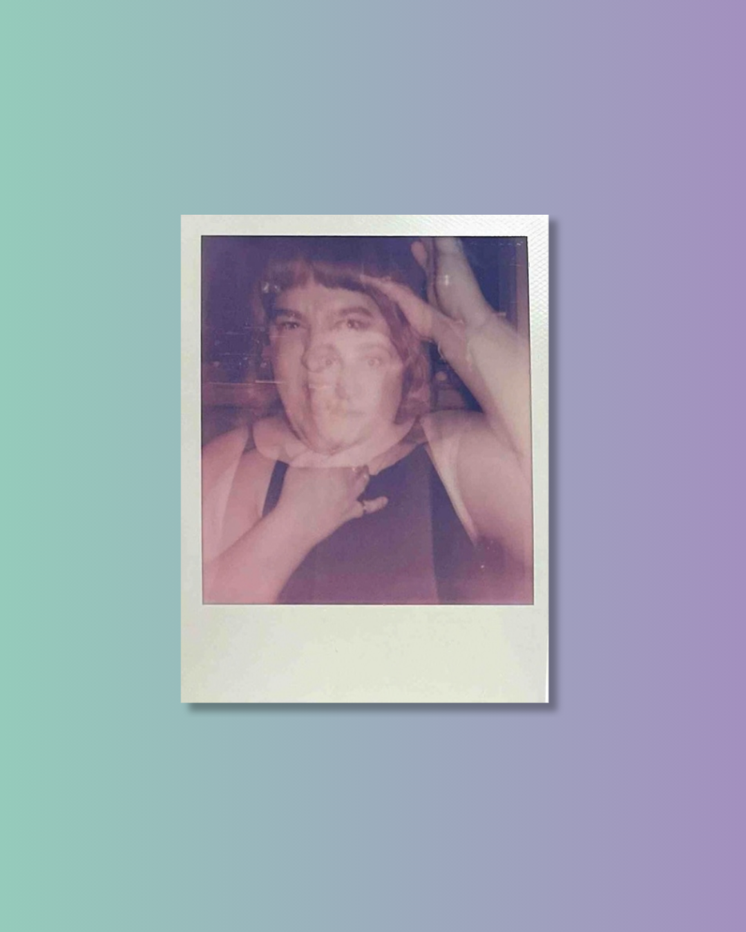 selfie polaroid of meghan banting for instant film project