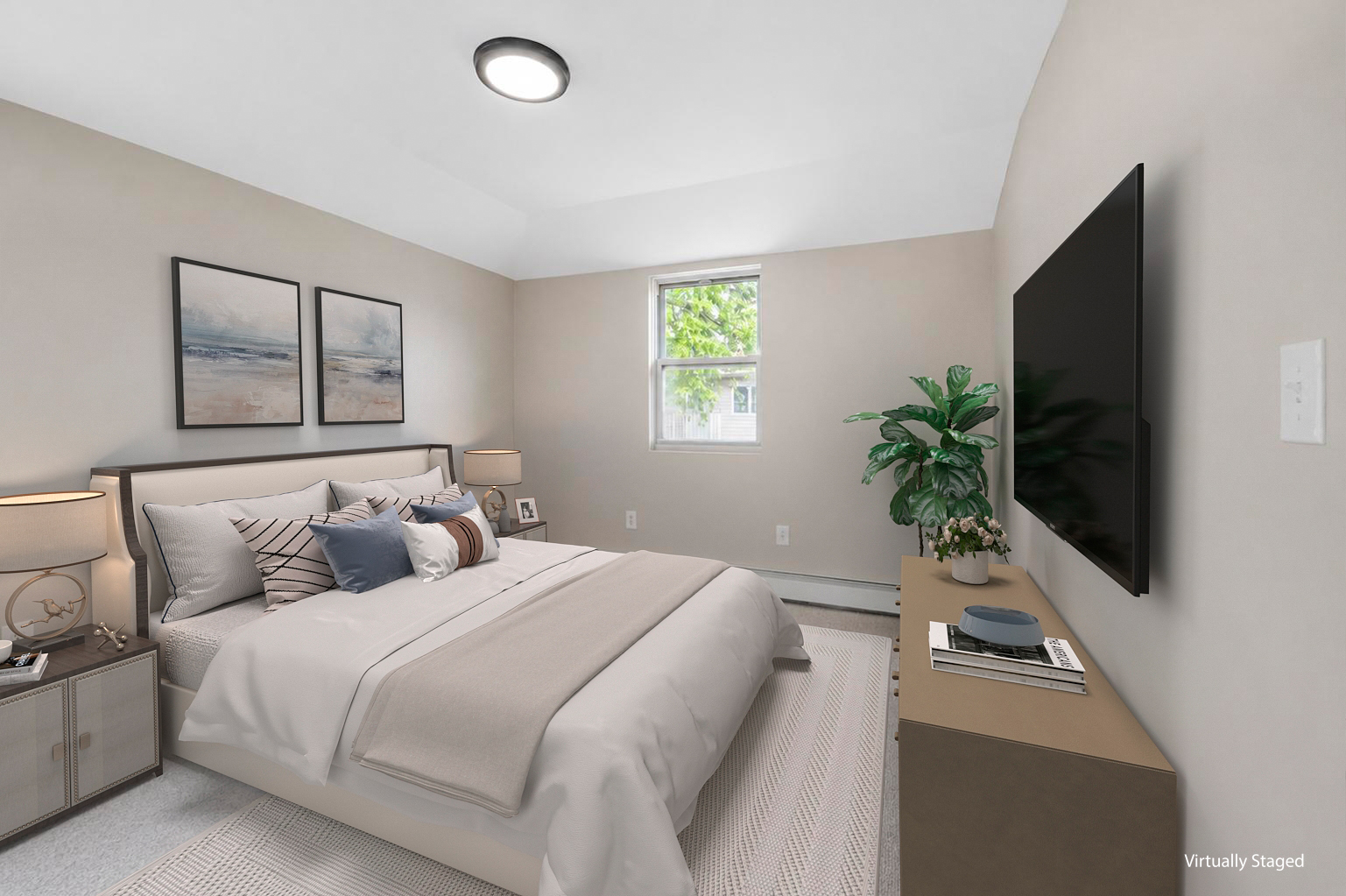 Virtually staged bedroom