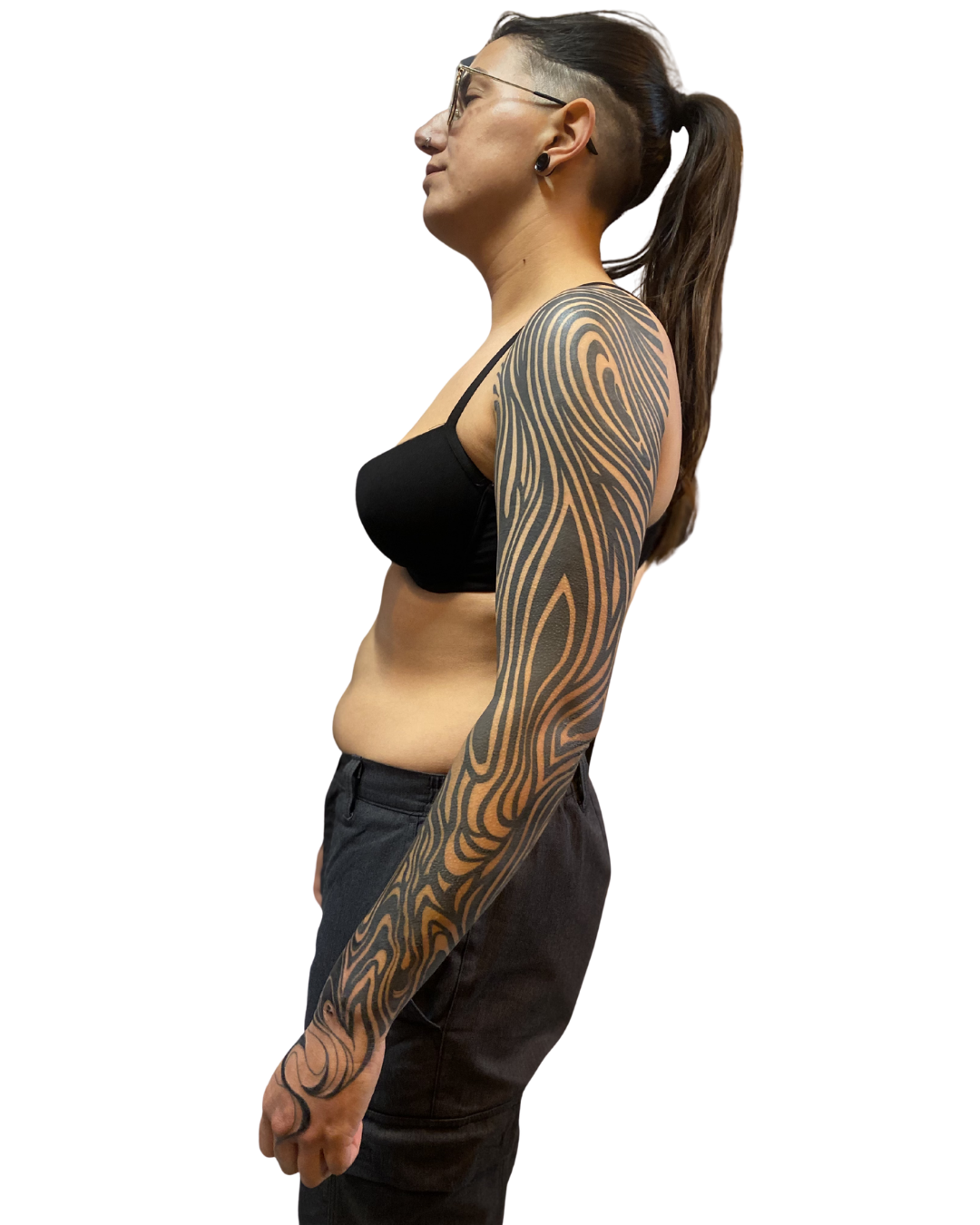 Brazo con patrón suminagashi