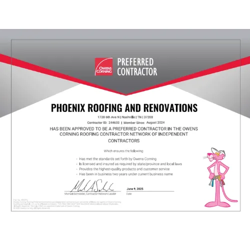 Owens Corning Preferred Warranty offer from Phoenix Roofing and Renovations