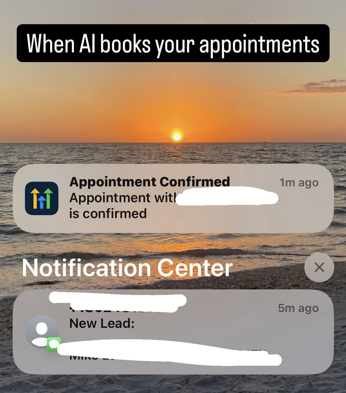 Appointment confirmed and new lead notifications