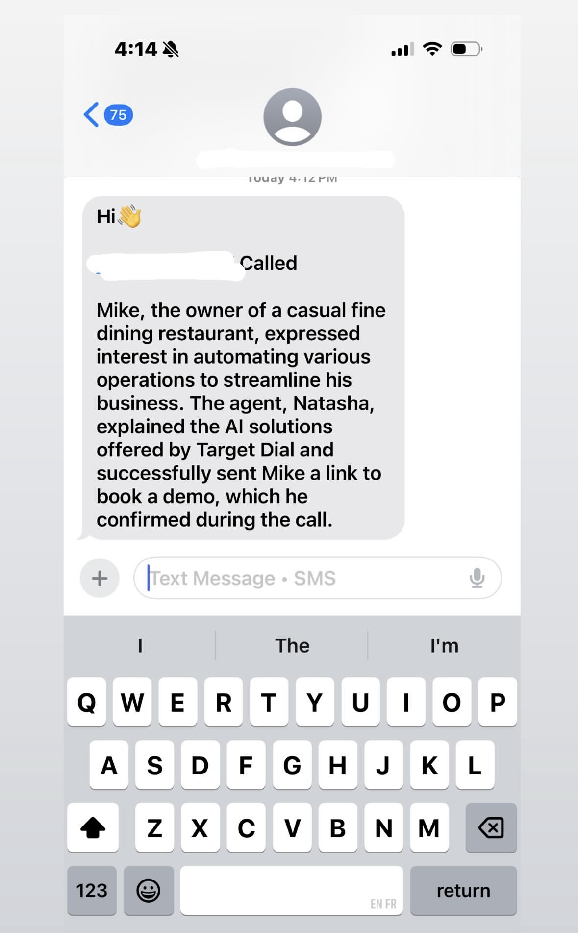 Business owner booked a demo from the AI call