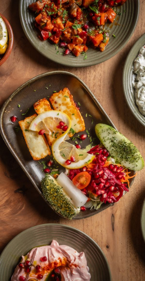 Mixed vegetable meze platter