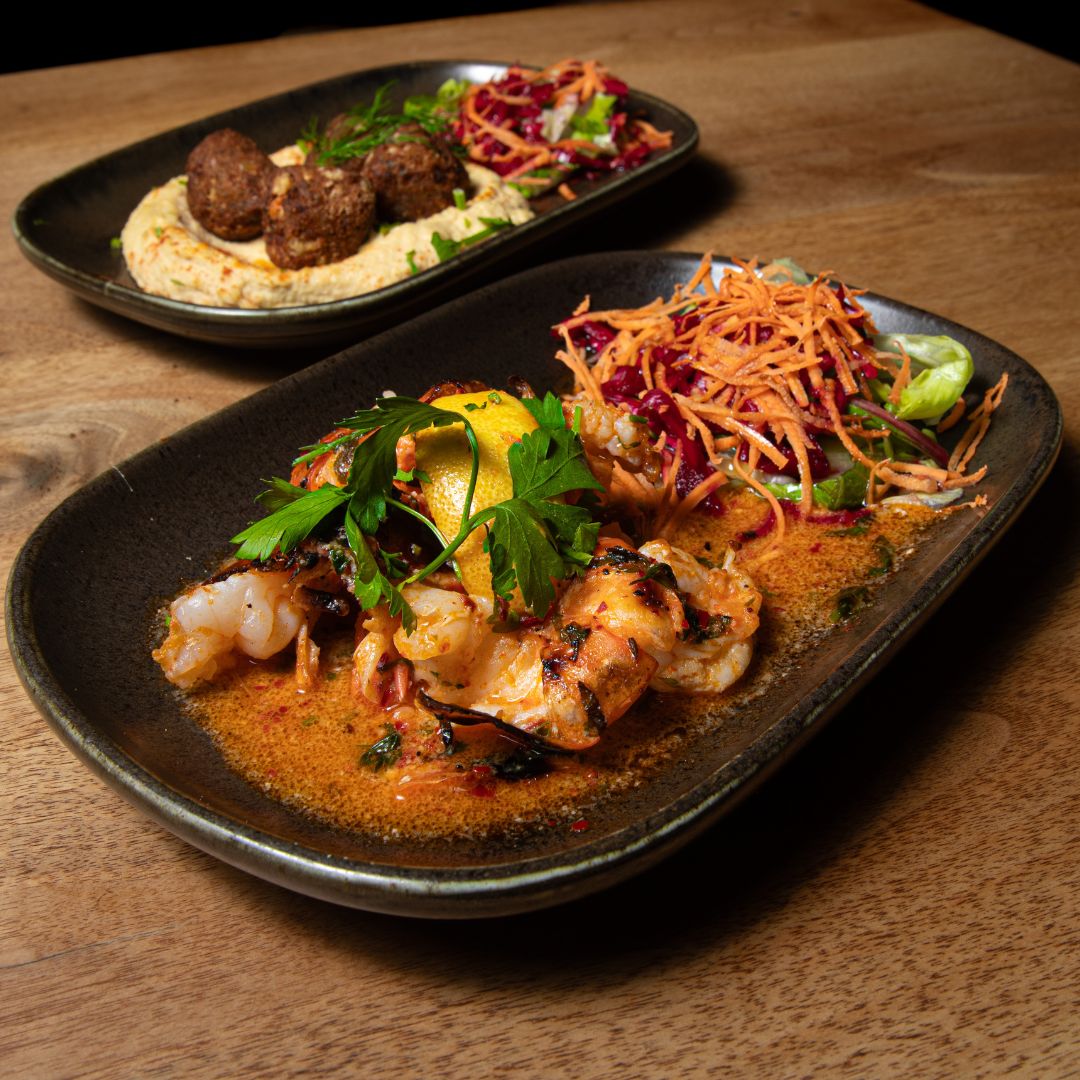 grilled king prawns