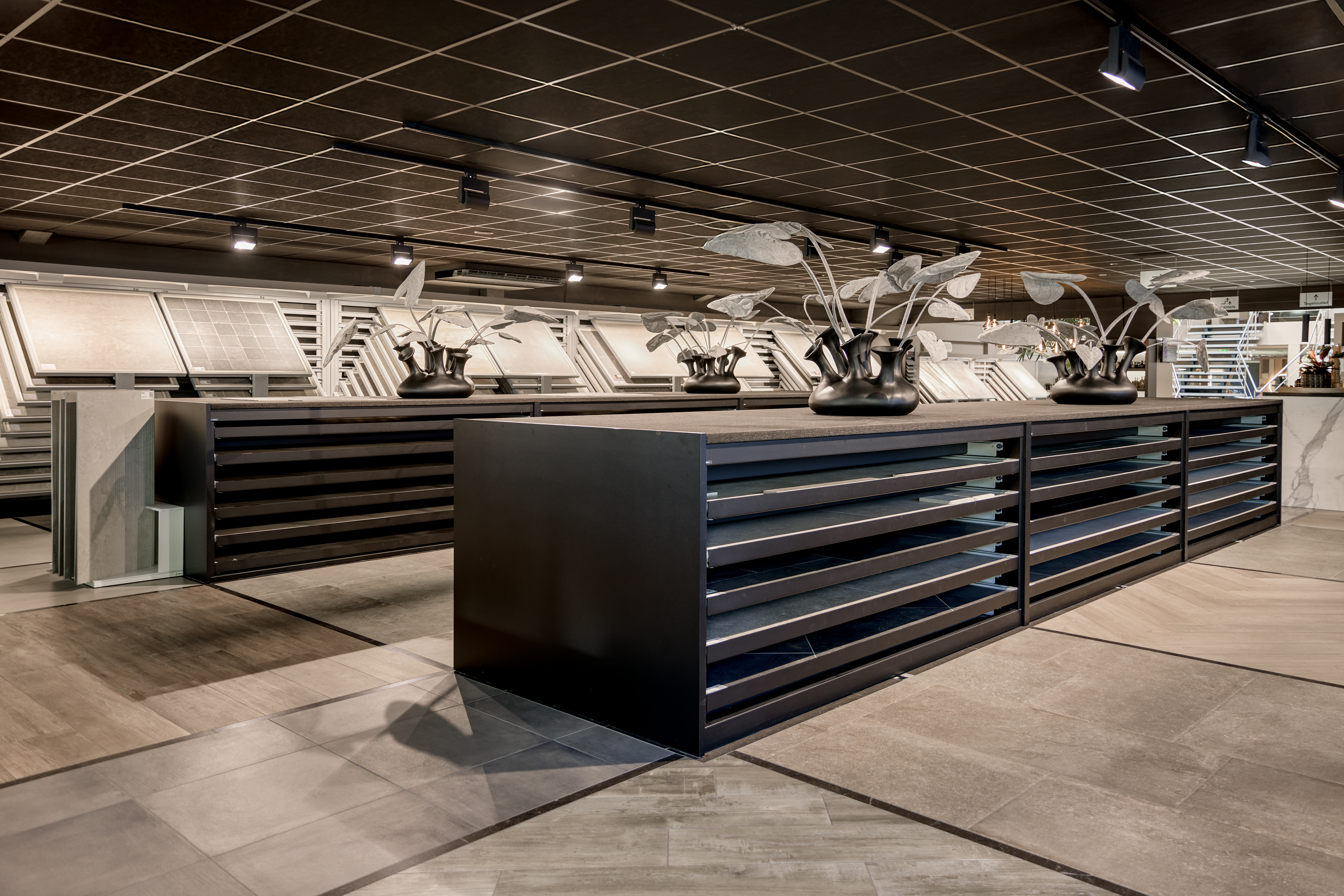 Tegels in de showroom