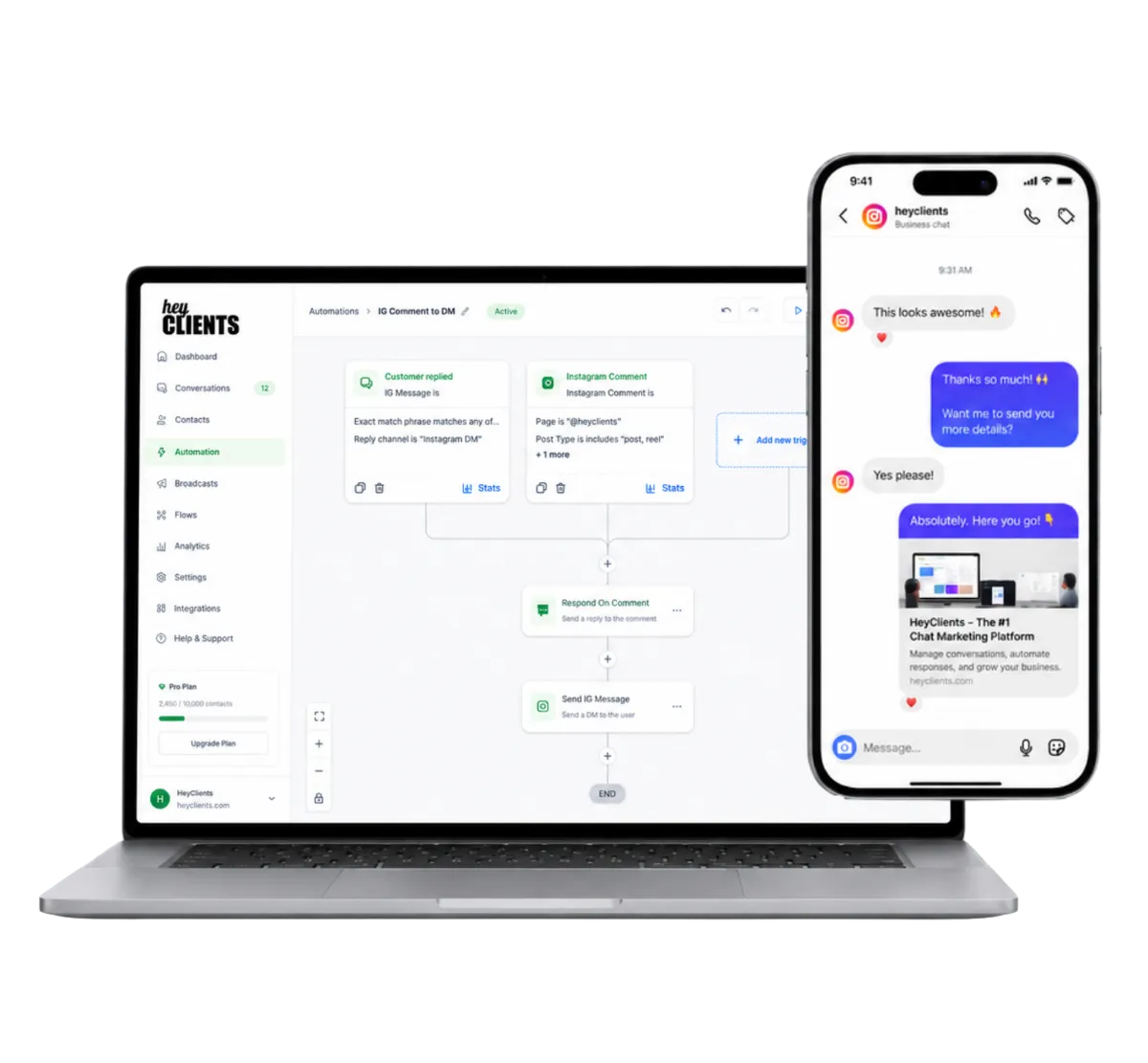 Instagram and Facebook DM automations