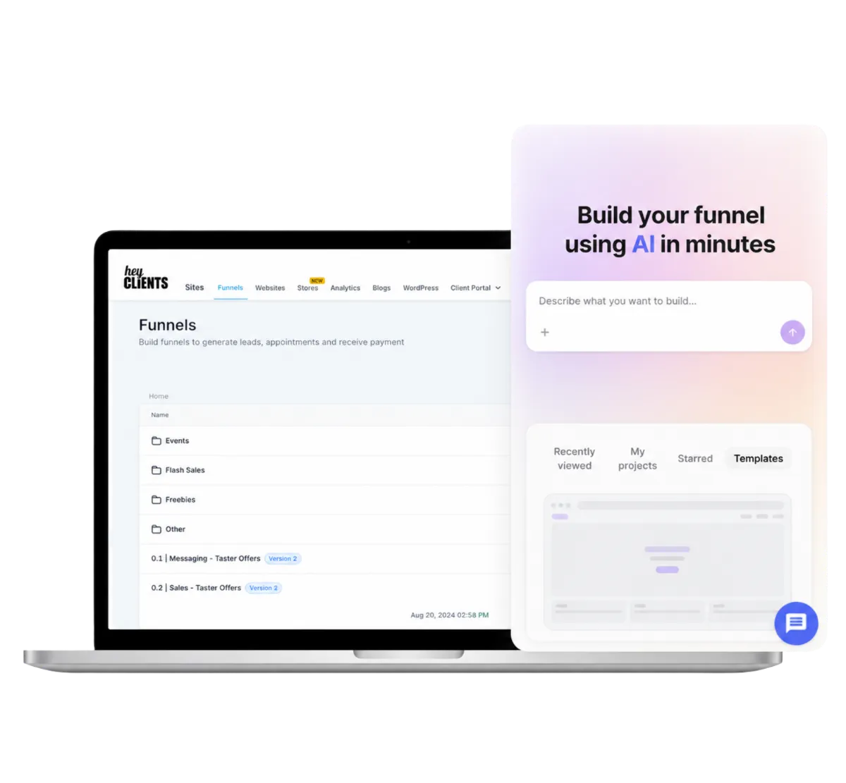 Funnel and website builder