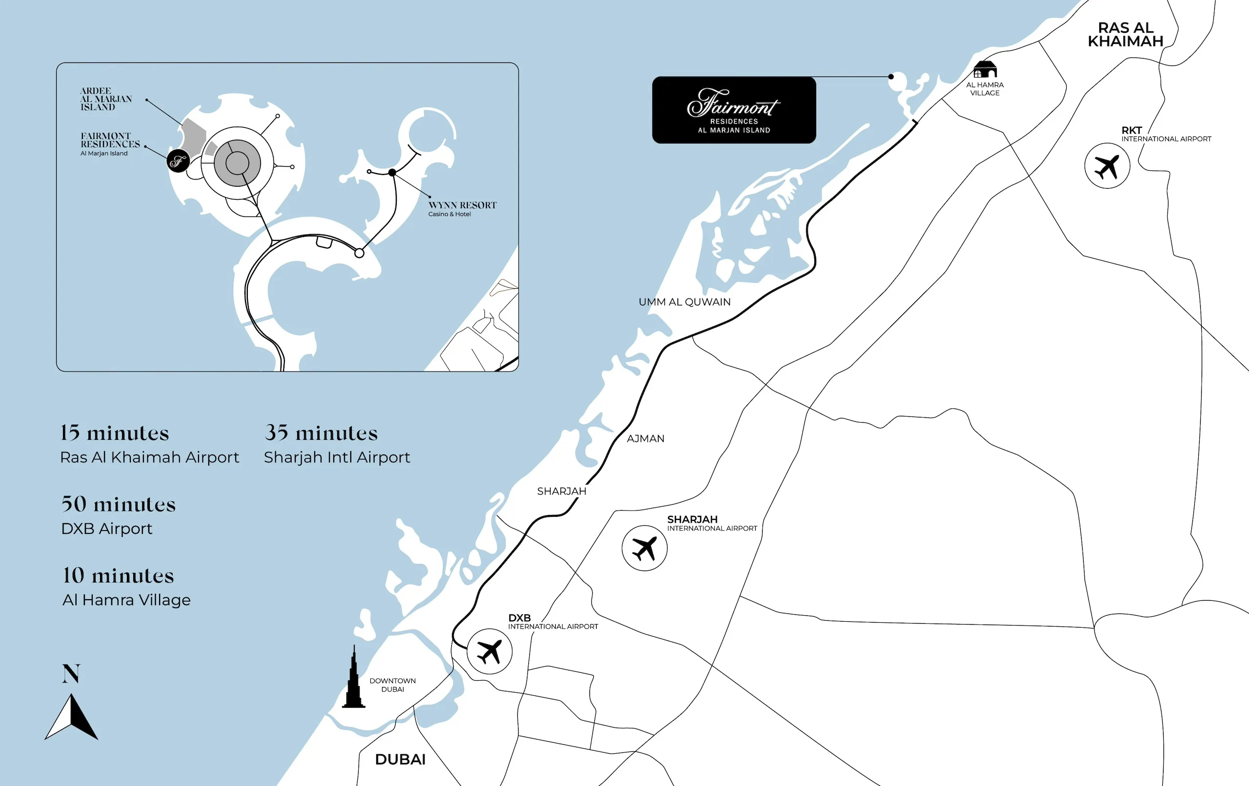 Fairmont Residences Al Marjan Island Location Map