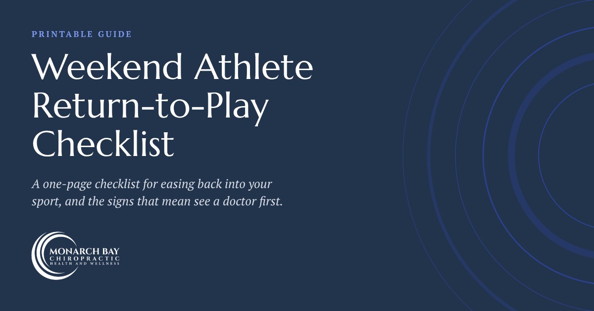 Weekend Athlete Return-to-Play Checklist
